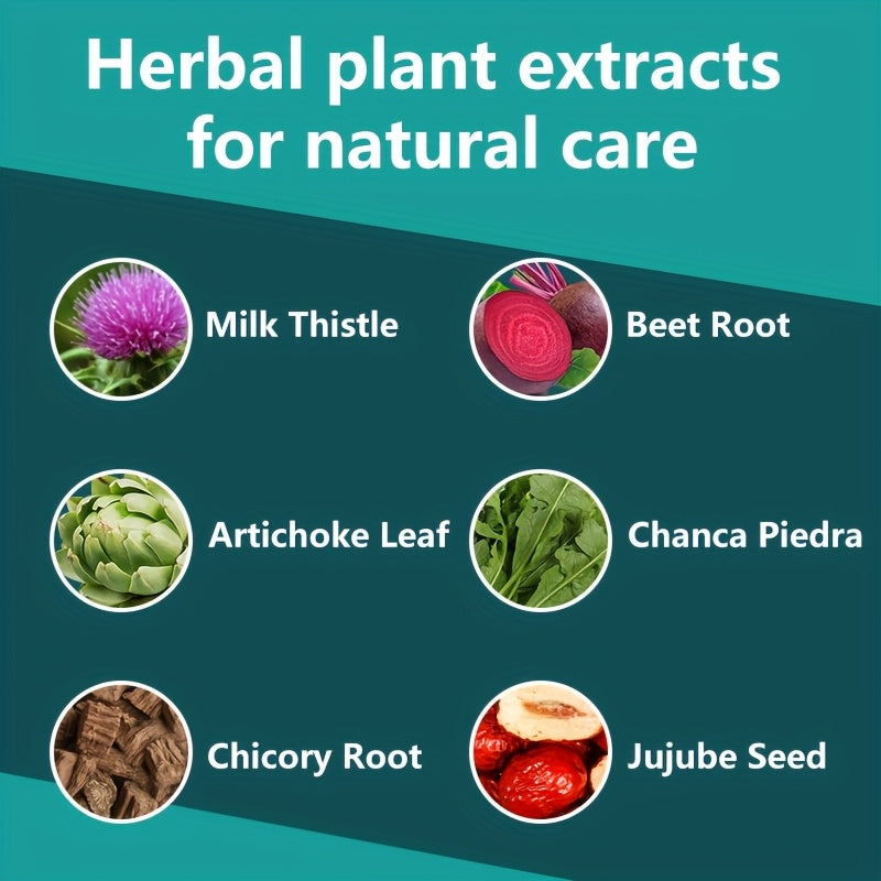 90 capsules - Herbal liver support supplement, containing milk thistle, turmeric, dandelion roots, and grapes, comprehensively caring for liver health - a detoxification and repair formula featuring silymarin to enhance liver cleansing function.