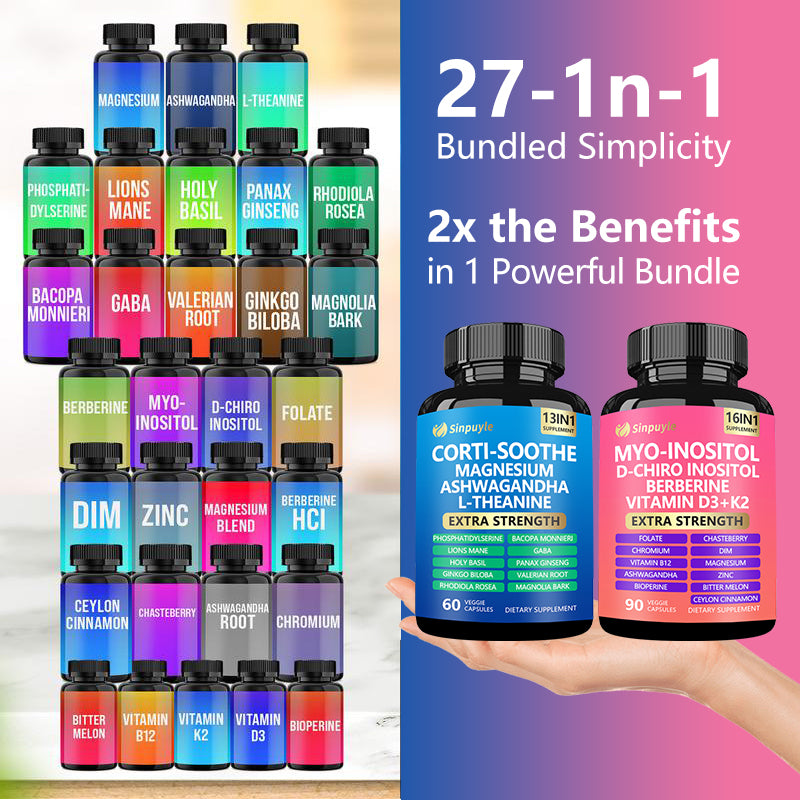 Soothe & Smooth Bundle, Cortisol Manager, Cortisol AndMyo-lnositol All-in-One Supplement