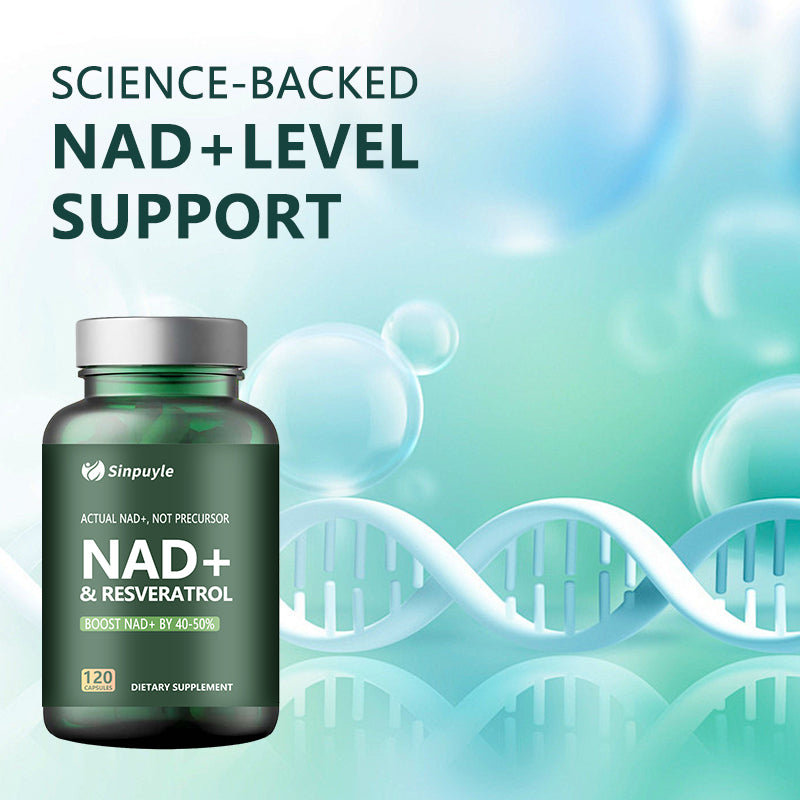 NAD+ & Resveratrol Boost Supplement, 120 Softgels - Hypoallergenic Formula for Energy & Longevity, 40-50% Higher Absorption Rate, Non-Prescription, 3-Year Shelf Life