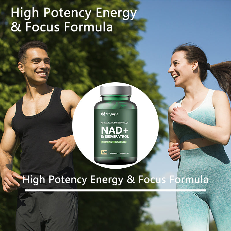 NAD+ & Resveratrol Boost Supplement, 120 Softgels - Hypoallergenic Formula for Energy & Longevity, 40-50% Higher Absorption Rate, Non-Prescription, 3-Year Shelf Life