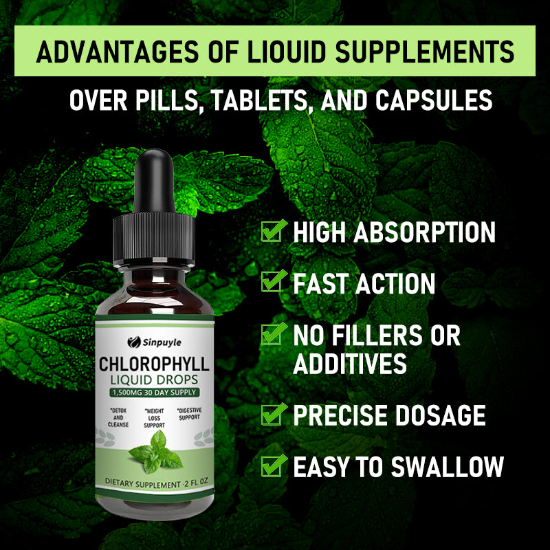Chlorophyll Liquid Drops For Clear Light Beige & Energy Boost - Immune Support Supplement - Liquid Chlorophyll For Gut Health