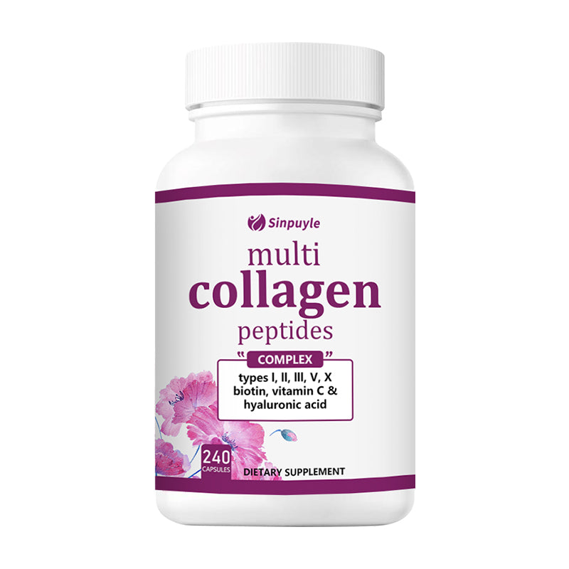 Multi Collagen Complex for Women, 90 Capsules Type I, II, III, V, X with Hyaluronic Acid, Biotin, & Vitamin C Hydrolyzed Protein Peptides Keto & Paleo Friendly