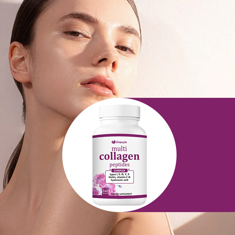 Multi Collagen Complex for Women, 90 Capsules Type I, II, III, V, X with Hyaluronic Acid, Biotin, & Vitamin C Hydrolyzed Protein Peptides Keto & Paleo Friendly