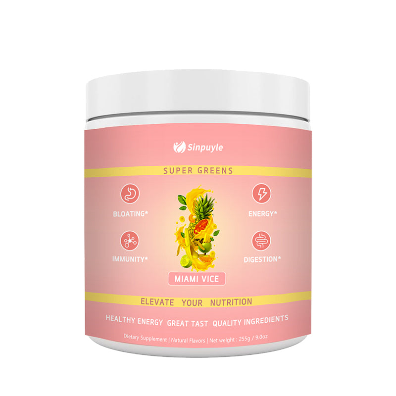 Nutrition Super Greens GreensPowder with Spirulina & Chlorella for Digestion, GutHealth, Immunity & Energy, Vegan, Miami Vice