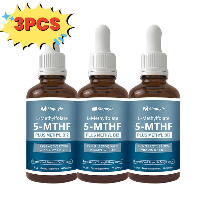 L Methyl Folate 15mg + B12 Cofactor, Berry Flavor, Professional Strength, Liquid Active 5-MTHF Form, Supports Mood, Methylation, & Cognition