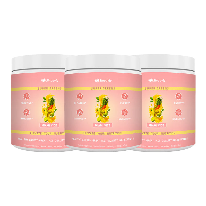 Nutrition Super Greens GreensPowder with Spirulina & Chlorella for Digestion, GutHealth, Immunity & Energy, Vegan, Miami Vice