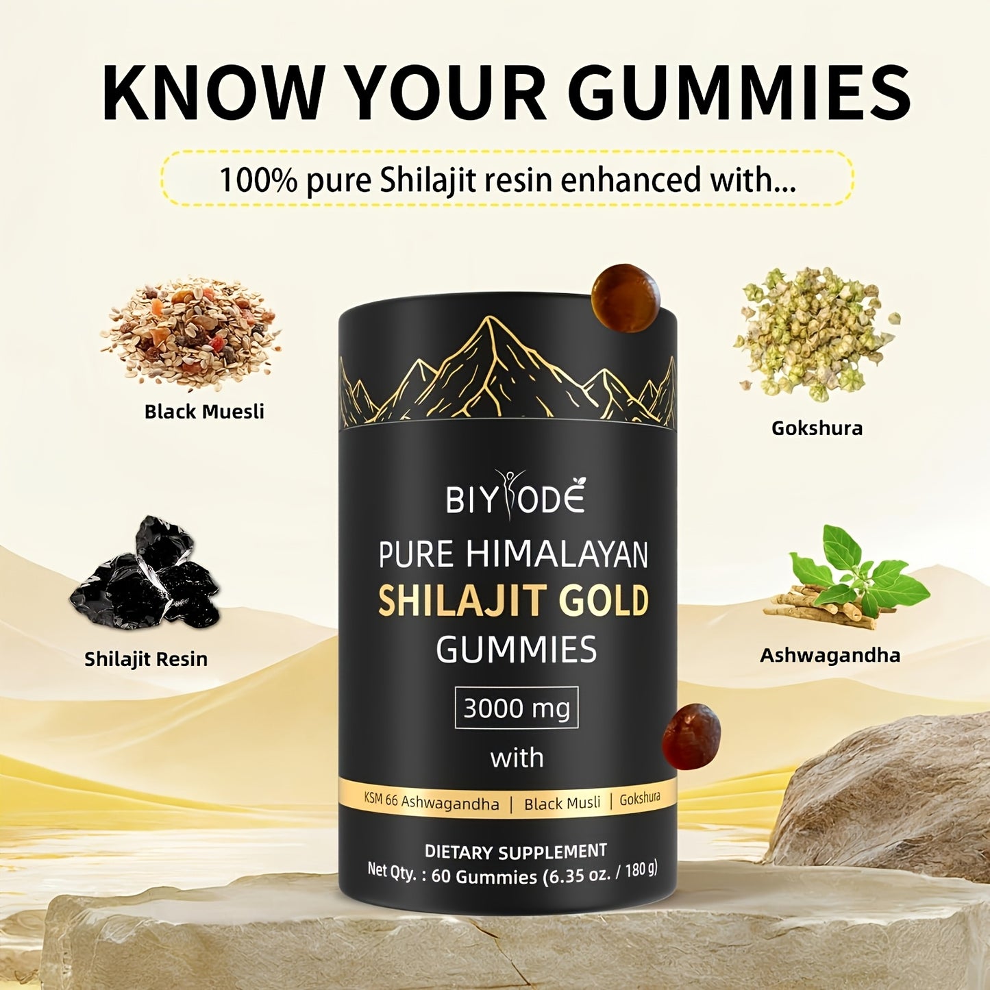 Shila Gummies - A Delicious Gummy Enriched With Multiple Herbs.The Gold Grade Shila Used In The Gummies Is Carefully Extracted And Processed To Ensure Its Purity. It Is Then Infused With Ashwagandha, Ginseng, Black Musli, Gokshura, Ginger