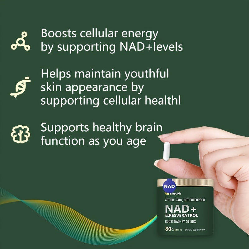 NAD-Supplement MNM Supplement Alternative - Liposomal Nicotinamide Riboside, Resveratrol, Quercetin by Reus Research - High Purity NAD-Supplement for Anti-Aging, Energy, Focus - 80