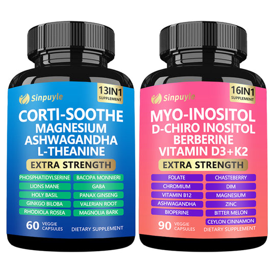 Soothe & Smooth Bundle, Cortisol Manager, Cortisol AndMyo-lnositol All-in-One Supplement