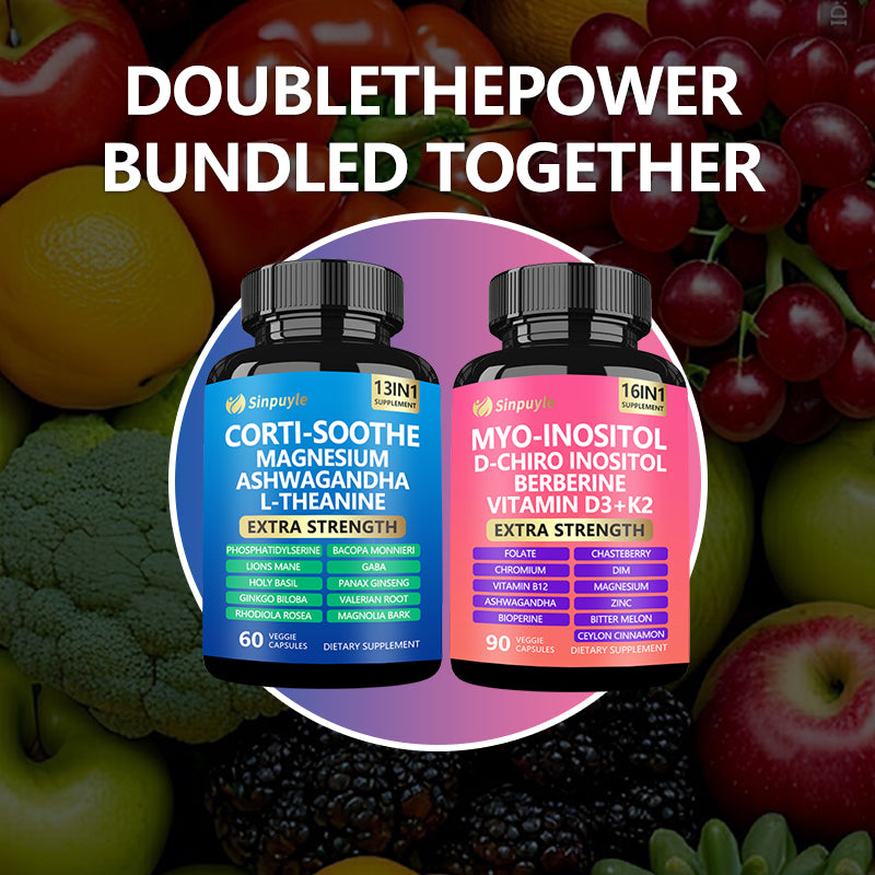 Soothe & Smooth Bundle, Cortisol Manager, Cortisol AndMyo-lnositol All-in-One Supplement