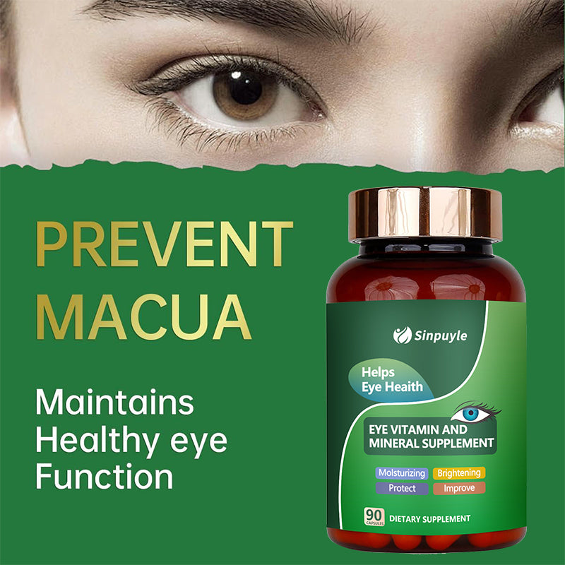 Lutein Eye Vitamins Supplement for Macular Health and Dry Eye, Contains Lutein, Zinc, Vitamins C/E & Zeaxanthin to Support Eye Health, 90 Tablets