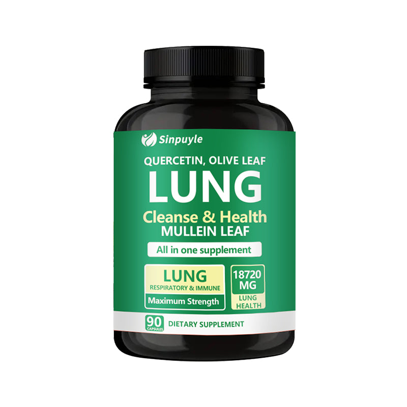 60 Capsules Lung Health Formula - Lung Cleanse Supplement With Mullein Leaf, Vitamin C&D3, Selenium, Zinc, Quercetin & Bromelain For Respiratory, Breathing & Bronchial Health