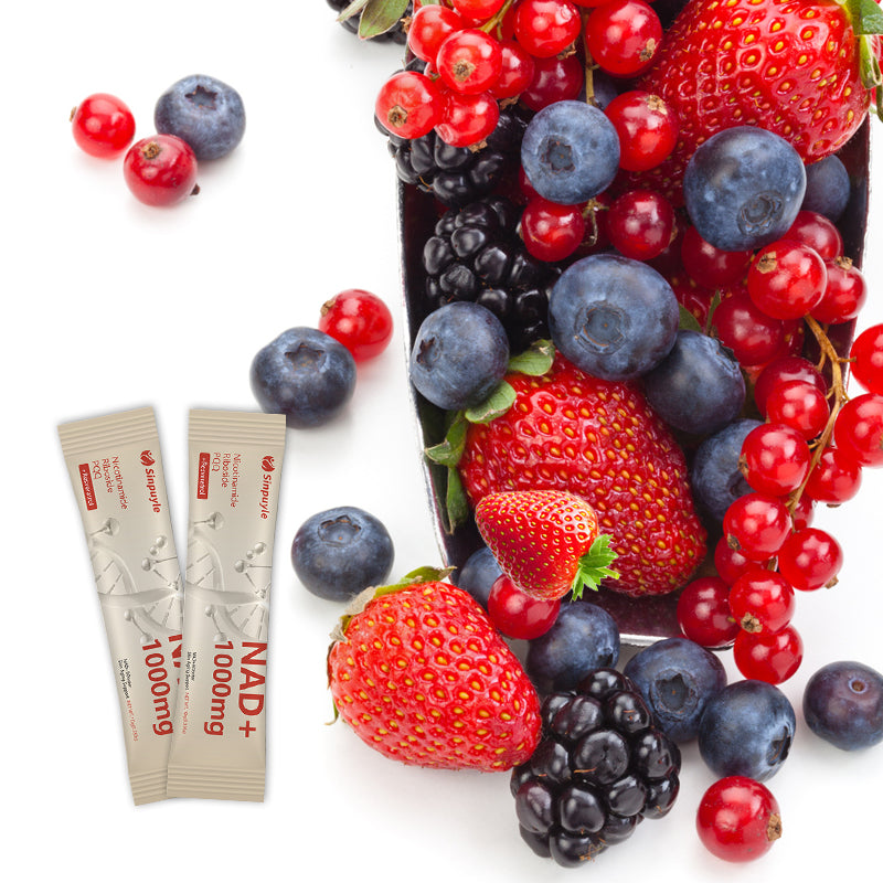 NAD+ Berry Flavor Drink Mix for Skin Aging Support, Energy, and Focus - A pack of 30-