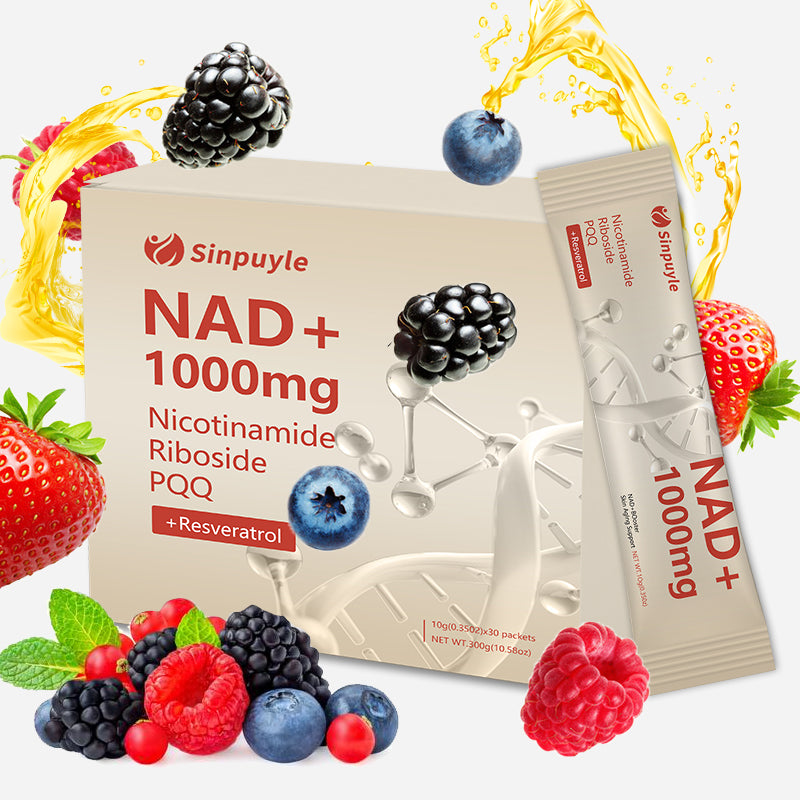 NAD+ Berry Flavor Drink Mix for Skin Aging Support, Energy, and Focus - A pack of 30-