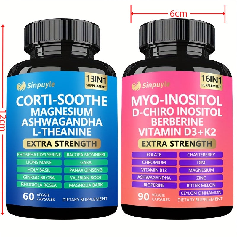 Soothe & Smooth Bundle, Cortisol Manager, Cortisol AndMyo-lnositol All-in-One Supplement