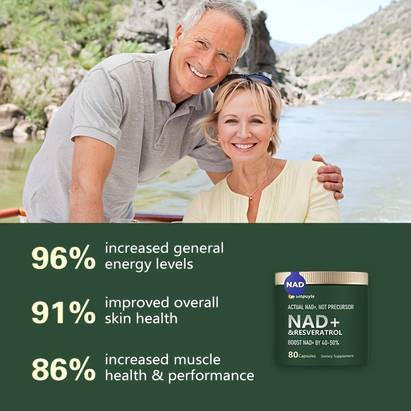 NAD-Supplement MNM Supplement Alternative - Liposomal Nicotinamide Riboside, Resveratrol, Quercetin by Reus Research - High Purity NAD-Supplement for Anti-Aging, Energy, Focus - 80