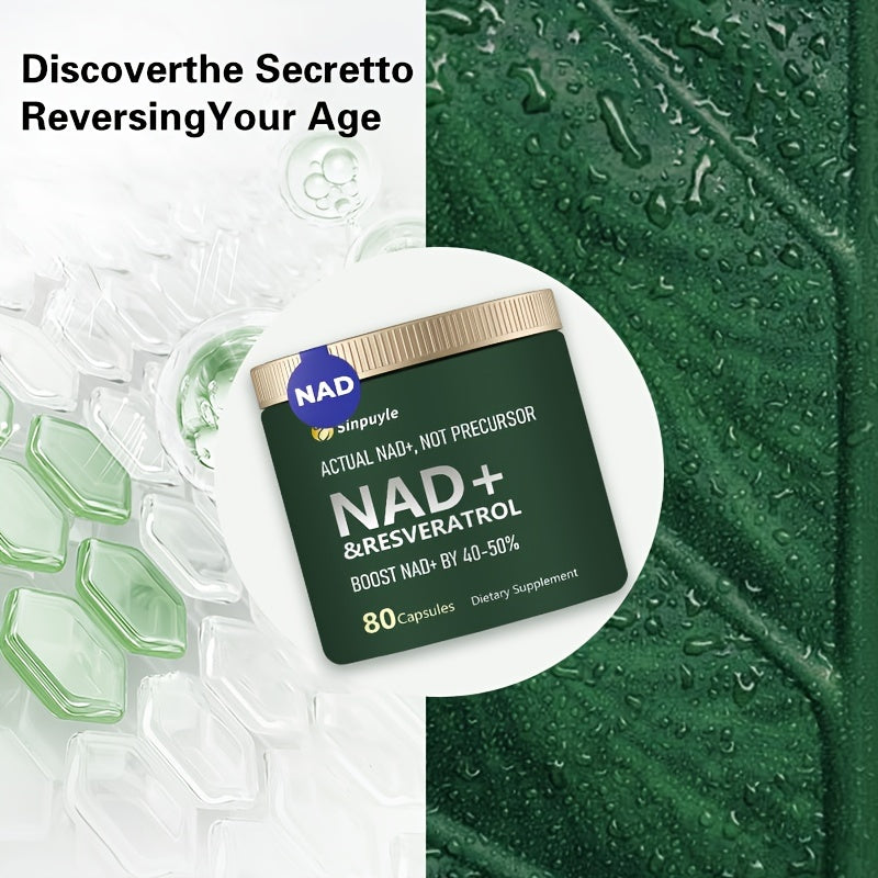 NAD-Supplement MNM Supplement Alternative - Liposomal Nicotinamide Riboside, Resveratrol, Quercetin by Reus Research - High Purity NAD-Supplement for Anti-Aging, Energy, Focus - 80